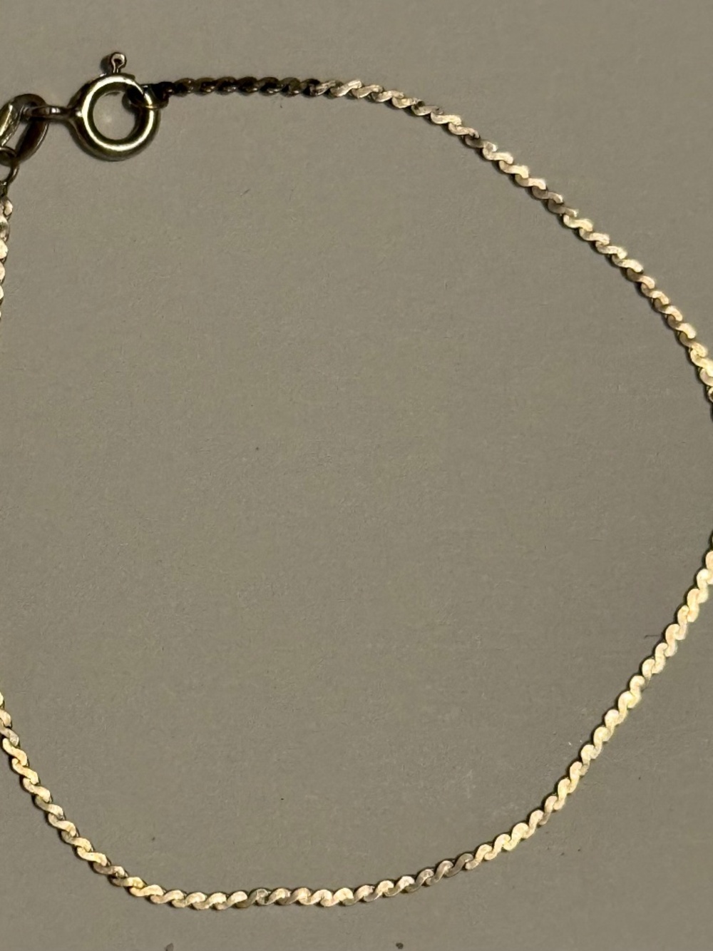 Vintage UnoAerre Italy 925 Sterling Silver Serpentine Flat Link Chain Bracelet7”